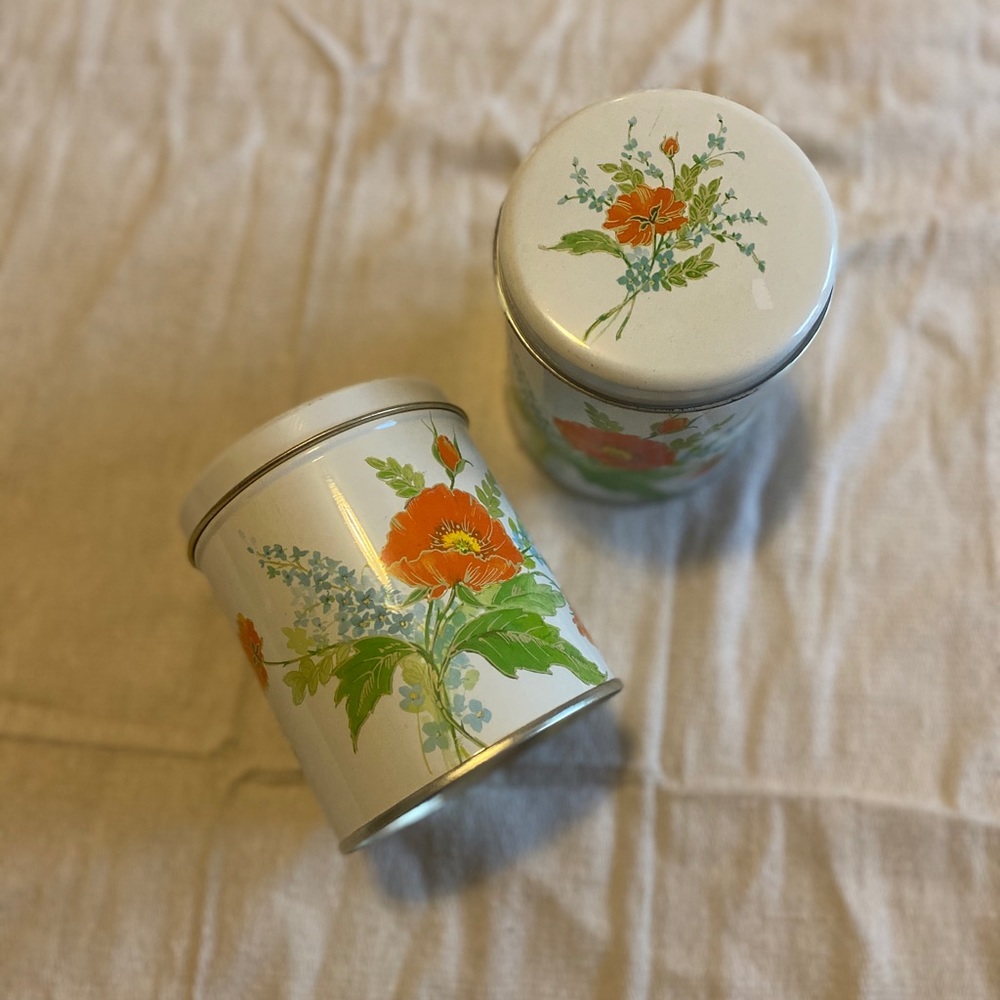 Vintage Floral Tea Tins